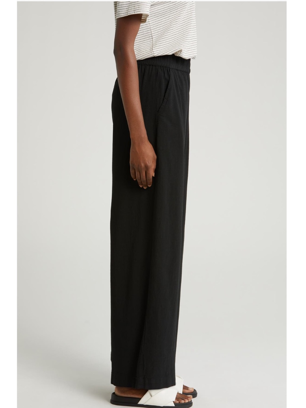 Marine Layer The Allison Wide Leg Black Trouser Pants New! - Picture 7 of 13